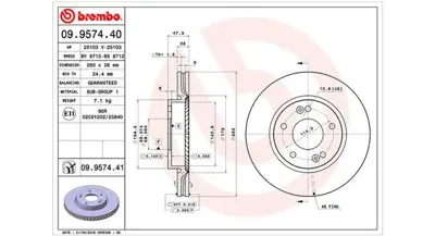 MAGNETI MARELLI 360406067900 Brembo Disk İ30 Fd On 517121H000 ADG043205 BS8434HC 517122C000 31470 517123K050 1181124 230789C 92161605 V975