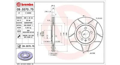 MAGNETI MARELLI 360406048605 Brembo Disk Toledo I 1l2 1H0615301 DI955168 617270585 1H0615301A 6026191 1155211007 BDC3911 DF2619 6548 561619J