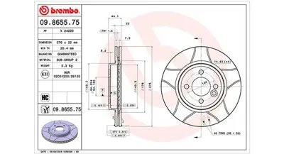 MAGNETI MARELLI 360406017405 Brembo Disk Mini R50, R53 34111502891 92107503 834113 9865511 BD2891 B1G22202041 24220 360406120300 186762 192564SPORT