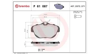 MAGNETI MARELLI 363700461087 Brembo Balata C6 Td Arka 425329 8730 LP1991 BPA120300 V220157 B111239 986494243 62916835 K401300 8DB355012881