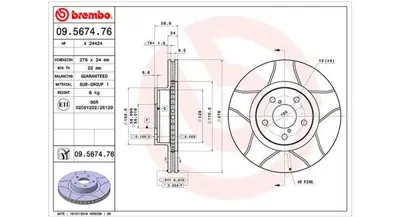MAGNETI MARELLI 360406045405 Brembo Disk Brz 26300AE050 B1G22401451 34155210013PD 8DD355106341 231461C 671510 DDF679 HPD783 USR729 J3307017