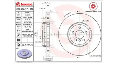 MAGNETI MARELLI 360406131104 Brembo Disk 5 F10 34106894383 MDCB2588L DF6613S 8120101113 D6159810 18275OE 34116785675 150291220 150291232 6159810