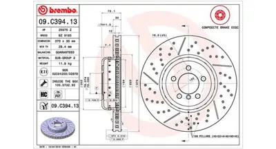 MAGNETI MARELLI 360406130104 Brembo Disk 1 F20 34106797603 6797603 DF6600S CS120963 BS9310HC DDF2615VC1 360406130104 60000133 600133 65140