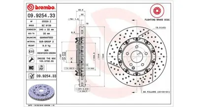 MAGNETI MARELLI 360406128503 Brembo Disk Clk C209 1714210012 BZ9139 1714210112 A1714210012 A1714210112 25529Z 9925433