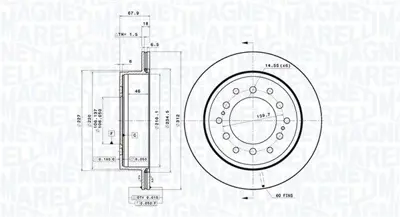 MAGNETI MARELLI 360406071401 Brembo Disk 4 Runner Iv N21 4243160130 92170103 4243160270 24011807091 4243160201 24008012 9A33411 9A33410 DF4484 6102209