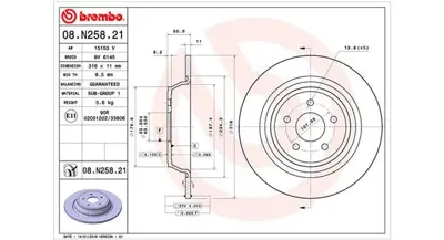 MAGNETI MARELLI 360406165701 Brembo Disk Kuga Ii Dm2 Arka 2008440 MDC2809C 107729 DSK3122 3125110 BRRF120 55925 BDC6068 1422047 LVBD1781