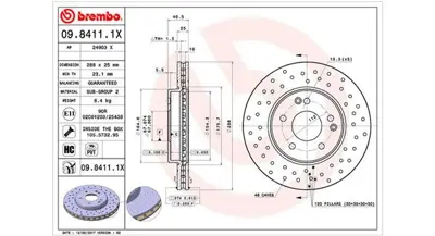 MAGNETI MARELLI 360406006902 Brembo Disk Classe C W203 2034210312 24012501101 24112501101 400143520 DF4180 54059 562013B 24903V 230701C DI955547