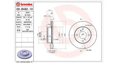 MAGNETI MARELLI 360406113100 Brembo Disk Pixo Ua0 On 402064A00G J3301097 N3301097 ADC0276V CBR428 9907901 MFD2822 BR8720 MDC2167 ADK84332