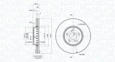 MAGNETI MARELLI 360406058401 Brembo Disk Avensis _T22_ 688710 BN0705E 4351205060 8612326980 9082337 800845C ADT343159 BR9415 BN0705 5815314595