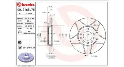 MAGNETI MARELLI 360406008305 Brembo Disk Bls On 569003 203645 93171497 9156807 812024143C O1009V DF4293 430149852 46836491 DDF11911
