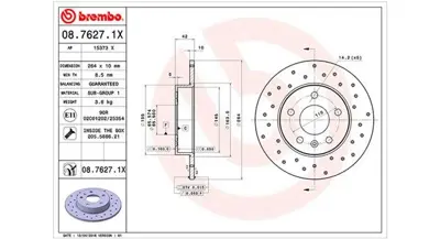 MAGNETI MARELLI 360406039002 Brembo Disk Zafira F75 569109 90575113 9117772 917772 ADW194311 DSK806 230489 6040514 BD1370 1343554