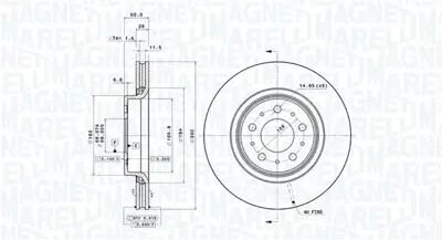 MAGNETI MARELLI 360406009601 Brembo Disk C70 I 873 On 2722767 314837 204837 NBD944 BG3418 DDF1031 DDF10311 24012601071 92092300 815383811