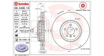 MAGNETI MARELLI 360406131204 Brembo Disk 5 F10 192602 1421591 24013601182 92312105 360406131204 8DD355120691 6785676 34106894384 BS9336HC BG9161BC