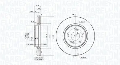 MAGNETI MARELLI 360406079101 Brembo Disk Cr-V Iii Re_ On 45251SWAA00 45251SWWG01 45022SWWG02 45022T1EG00 45251T1EG00 45251SWAA20 45251T1EG01 45022SWWG00 45022SWWG01 47526