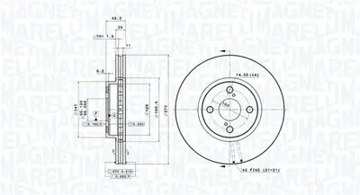 MAGNETI MARELLI 360406057601 Brembo Disk Corolla _E12_ On 986479245 4351202080 DF4317 60201350SX DF933 FBD469 670310 78RBD22080 5815314583 DDF1461