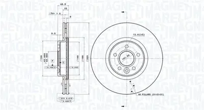 MAGNETI MARELLI 360406156501 Brembo Disk Volvo S40 Ms On 31329122 562434CH1 986479310 610370900 562434B 9A72811 FOR141 CV611125GA MDC2739 31400938