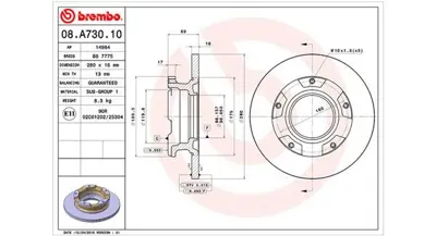 MAGNETI MARELLI 360406080300 Brembo Disk Transit Arka 1371421 92159100 6C112A097AB 250135800 40783 54591 1387152 14984 92159103 ME6C1J2A097AB