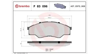 MAGNETI MARELLI 363700483096 Brembo Balata Hilux  N1,N2 On 044650K010