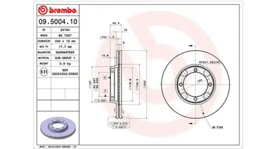 MAGNETI MARELLI 360406000200 Brembo Disk Accent I X-3 On 5171221300 5171211100 MA169882 MB001829 30533251B 5171211000 5171211010 MB316729 1815203001 8497410