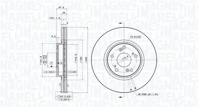 MAGNETI MARELLI 360406063201 Brembo Disk Accord Vii Cl, Cn 45251SEAE30 1815312646 ADH24377 BS5509B HO621V BD5251 24764VF 9A27211 DF6121810 60403