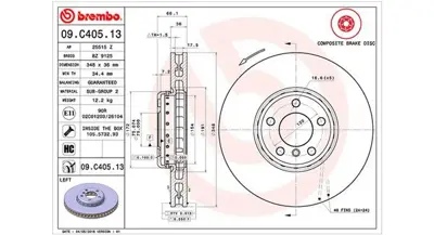 MAGNETI MARELLI 360406130904 Brembo Disk 5 F10 34116785669 BG9155BC BZ9125 303328 ADC1790VL 92253725 BG9155C 9C40513 150347820 BS7830HB