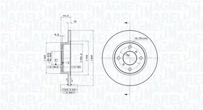 MAGNETI MARELLI 360406039401 Brembo Disk Agila A H00 4700711 ADC0918 BBD4300 18888 24011201531 98200110801PRO D1099 BS5224 DF4131 430148700