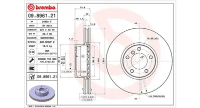 MAGNETI MARELLI 360406017201 Brembo Disk 5 E39 On 34111165859 34116767059 DSK2199 DF4248S DF4248 9896176 562200B 186884 9896525 MDC1486