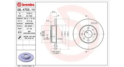 MAGNETI MARELLI 360406028600 Brembo Disk Y10 On 5961814 71738423 DI0245 60000245 DF1791 611100 82B1033 8475310 78RBD21815 DDF125