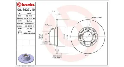 MAGNETI MARELLI 360406024400 Brembo Disk Transit  T  On 1117075 AC2262D 250116300 BD6056 DSK509 6041696 986478190 8363710 BDC3237 BG2157