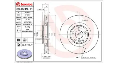 MAGNETI MARELLI 360406168101 Brembo Fren Dıskı Land Rover R. Rover Velar On Lr125902 