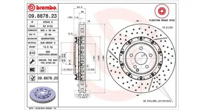 MAGNETI MARELLI 360406128303 Brembo Disk Cls C219 BZ9152 2304210912 25542Z A2304210912 9887823