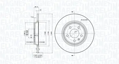 MAGNETI MARELLI 360406095001 Brembo Disk A4 Allroad B8 8kh 8K0615601B 562505BC 8A75911 DDF1666 1155230042PD 986AB6712 BG4081 92160103 DDF16661 24011201781