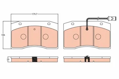 TRW GDB5060 Disk Balata 42535773 2918602 4253770 CVP010 42536300 C6022 FD6397 EDB801 2918620005T3018 2918620004134506