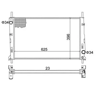 MAGNETI MARELLI 359000300550 Radyatör Ford Mondeo I-Ii 1029616 18002165 XS6H8005HA FD2165 1086946 231550 HS6H8005HA FORD5488 731550 CR155000S