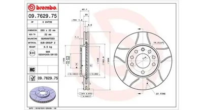 MAGNETI MARELLI 360406038805 Brembo Disk Zafira F75 HPD496 WGR10421 BS4814 BD782 569060 GD1304 16953 430148320 6110013 P330007