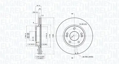 MAGNETI MARELLI 360406154301 Brembo Disk Elantra V On 517122V000 PCD12502 DSK3015 BBD5313 SDK6718 37155210039 SDK6758 285352720 517123X000 ADC2417V