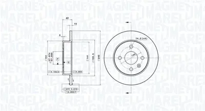 MAGNETI MARELLI 360406038901 Brembo Disk Astra G 2 T98 569108 9196587 569111 9117771 DF4050 430148450 ADC1106 230488 1343454 G2110251
