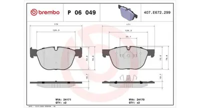 MAGNETI MARELLI 363700406049 Brembo Balata X4 F26 On 1987473016 WK17118 34114074370 24171 359003100480 A00245 1063 GDB1726 KS0049 SU189