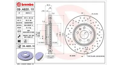 MAGNETI MARELLI 360406081402 Brembo Disk A4 Allroad B8 8kh 8K0615301 RAD1068C RT4512GLT5 24032501841 DI956722 DSK2657 BS7214B 8K0615301T BG4079 197213
