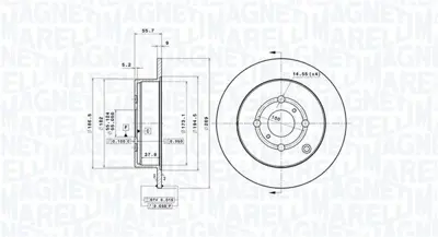 MAGNETI MARELLI 360406061401 Brembo Disk Corolla _E12_ 4243102050 8DD355110481 4243112250 ADT343175 4243152050 MRD2222 J3312047 ADC01104 424310D050 5474