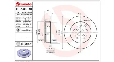 MAGNETI MARELLI 360406078000 Brembo Disk Rav 4 Iii Arka 424310R010 4243142060 RT1693GLT6 8120131008C D6118800 8DD355114071 8DD355118881 RD01094 DF1152 197283