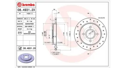 MAGNETI MARELLI 360406024602 Brembo Disk Fiesta V Arka 98AX2M008BB 1073756 7204066 1763301 C1BC2M008AB 3573537 1373781 DD593325XC 1780884 DD633325X
