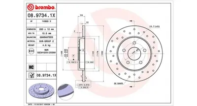 MAGNETI MARELLI 360406057902 Brembo Disk Mondeo Iii Arka 1323102 190816 8973410 312551 4143445 B130154 1376138 1032252 19827 ADJ134357