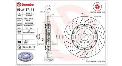 MAGNETI MARELLI 360406129203 Brembo Disk Gt-R R35 On 40206JF20A BZ9089 25479Z 360406129203 9A18713 N3301103 ADN143145C ADN143144C