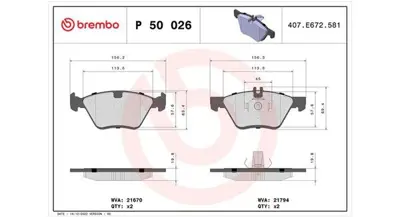 MAGNETI MARELLI 363700450026 Brembo Balata Crossfire On 0024204520