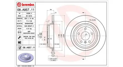 MAGNETI MARELLI 360406120001 Brembo Disk Classe M W166 1664230012 18236 BBD6119S D6157700 DDF2204CD DF8260S 6157700 A1664230500 986479D10 155230007PD