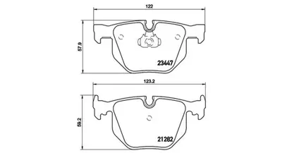 MAGNETI MARELLI 363700406029 Brembo Balata 7 E65 Arka 598411 34216753850 V208122 T1237 1326 234471701 16434 37348OE 8DB355009331 P06029