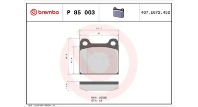 MAGNETI MARELLI 363700485003 Brembo Balata Audi 100 C1 On 171698151B 171698151D 30081 80246 986462283 6106632 459885 411698151E FDB128 MDB1083