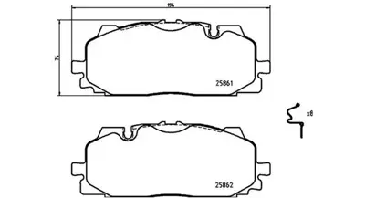 MAGNETI MARELLI 363700485165 Brembo Balata A4  B9 On 4K0698151 986424429 LVXL1920 573773J 2586101 4M0698151AA 4M0698151AN 4M0698151AP 2247139 4M0698151AJ
