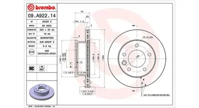 MAGNETI MARELLI 360406099500 Brembo Disk Sprinter 3-T 9034210012 9A92214 9034210112 B1G22202451 5114479AB 38623 400647500 FCR361A 8DD355118051 BG4067